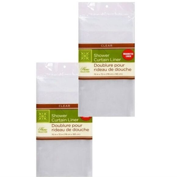 4 Pack Home Collection PEVA Shower Curtain Liners, clear 70x72 in - Picture 9 of 12